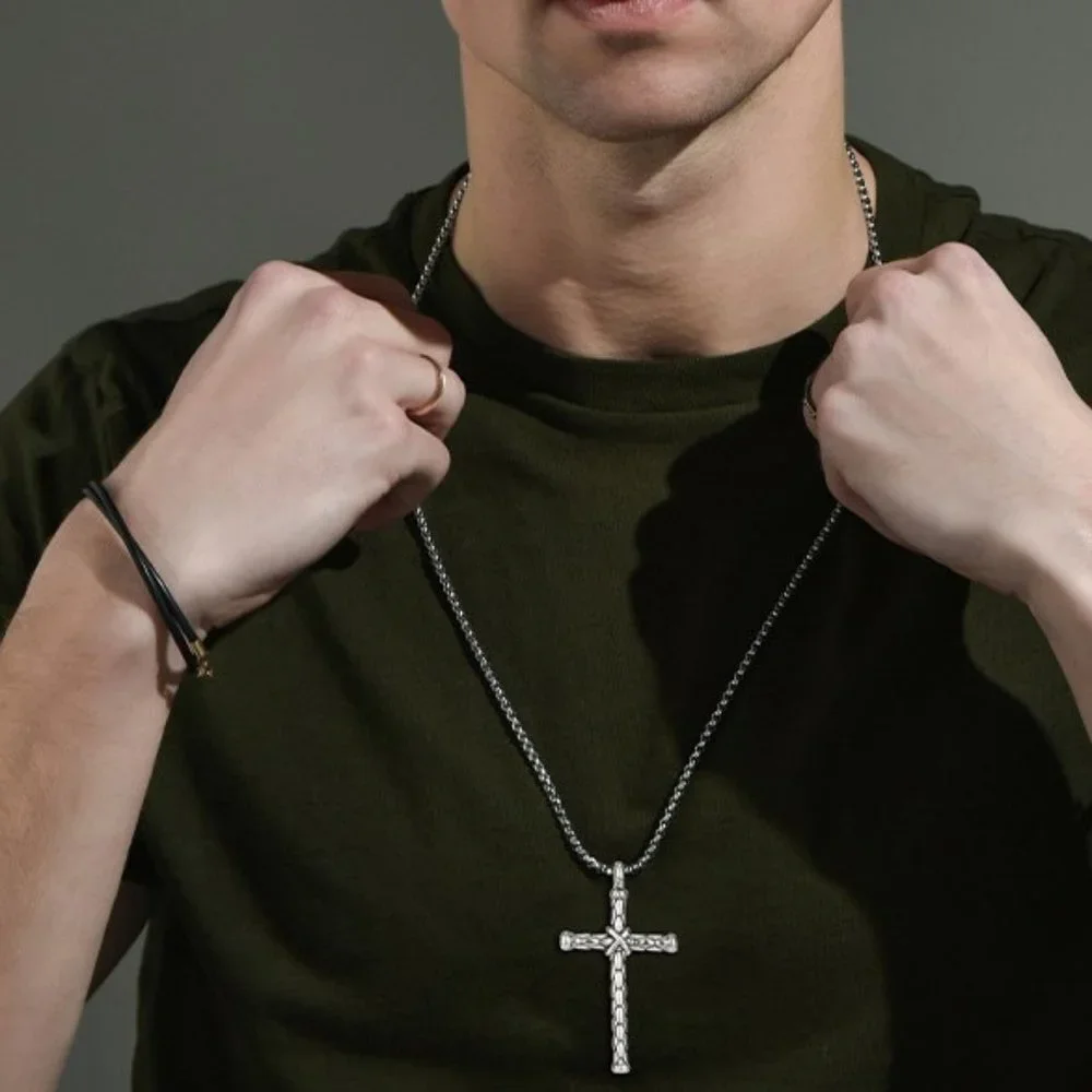 ❤️New Christian Cross Steel Pendant Necklace for women/men, N90201P145 - Picture 8 of 9